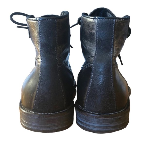 Steve Madden ULTIMATE Leather Boots Lace Up Rugged Gray - Picture 3 of 13